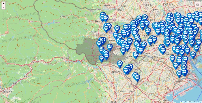 東京都のウエルシア系の店舗地図