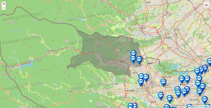 東京都のウエルシア系の店舗地図