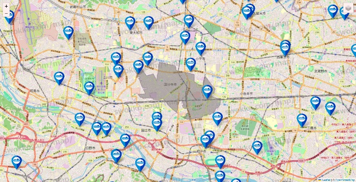 東京都のウエルシア系の店舗地図