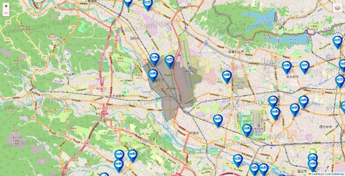 東京都のウエルシア系の店舗地図