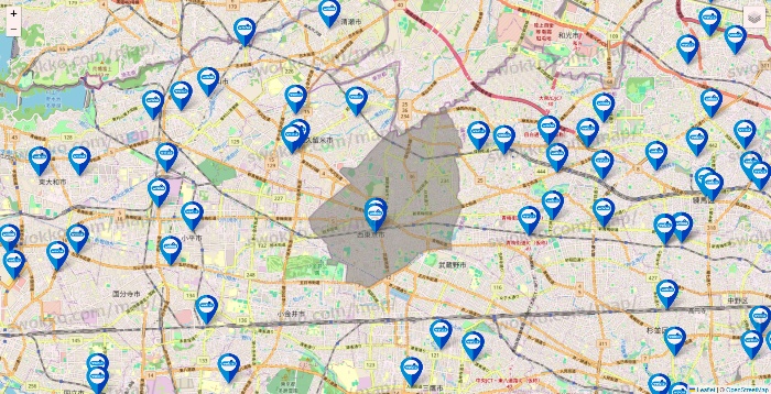 東京都のウエルシア系の店舗地図