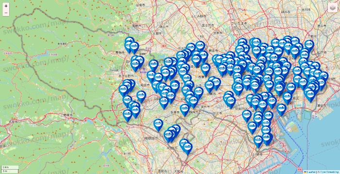 東京都のウエルシア系の店舗地図
