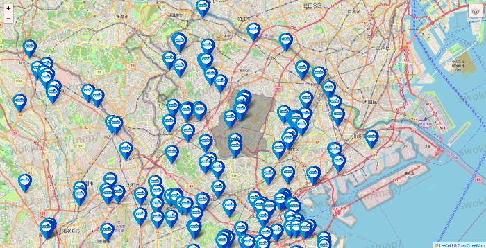 神奈川県のウエルシア系の店舗地図