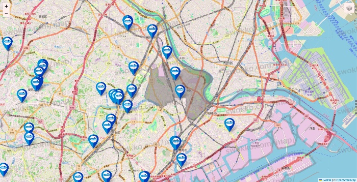 神奈川県のウエルシア系の店舗地図