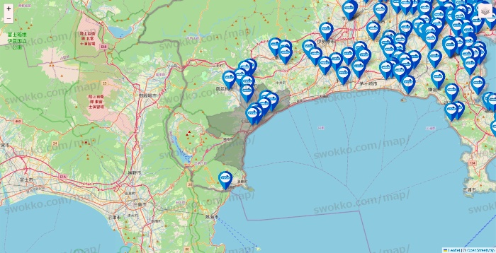 神奈川県のウエルシア系の店舗地図