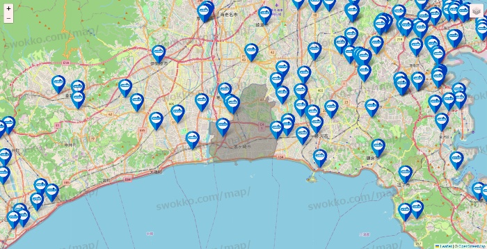 神奈川県のウエルシア系の店舗地図