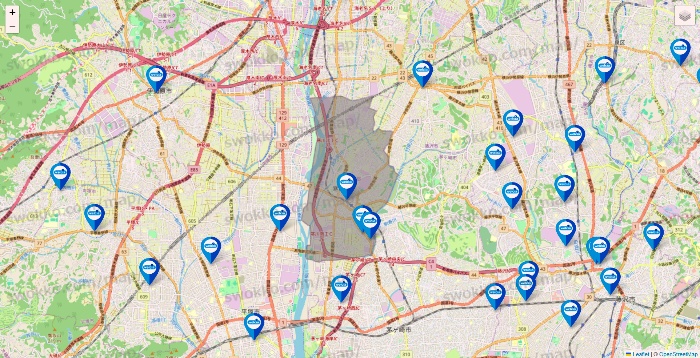 神奈川県のウエルシア系の店舗地図