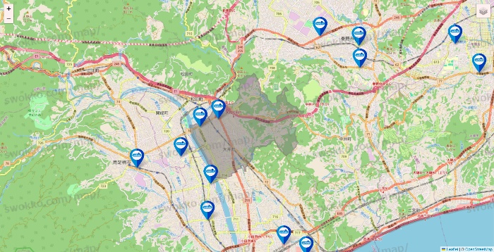神奈川県のウエルシア系の店舗地図