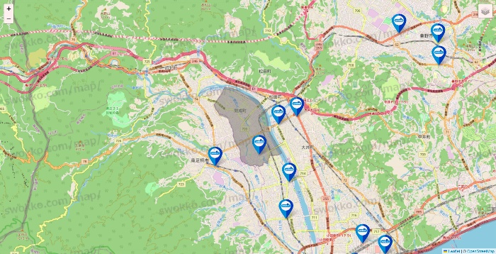 神奈川県のウエルシア系の店舗地図