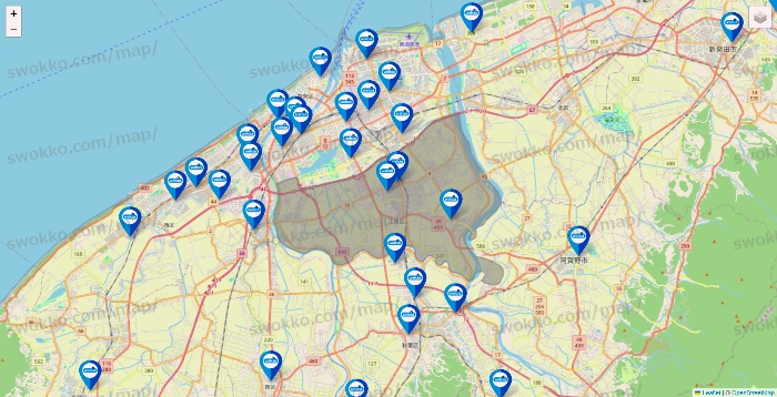 新潟県のウエルシア系の店舗地図