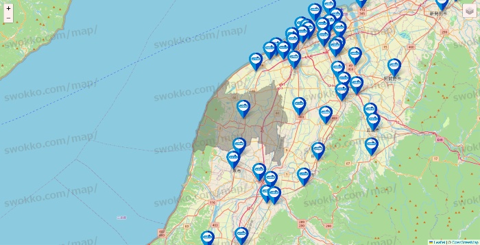 新潟県のウエルシア系の店舗地図