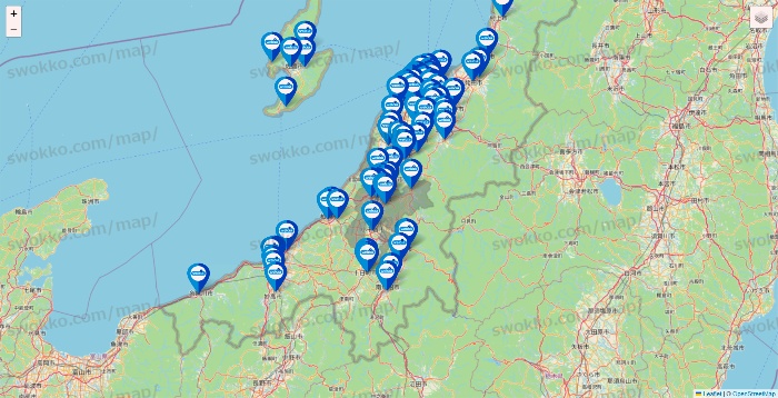 新潟県のウエルシア系の店舗地図