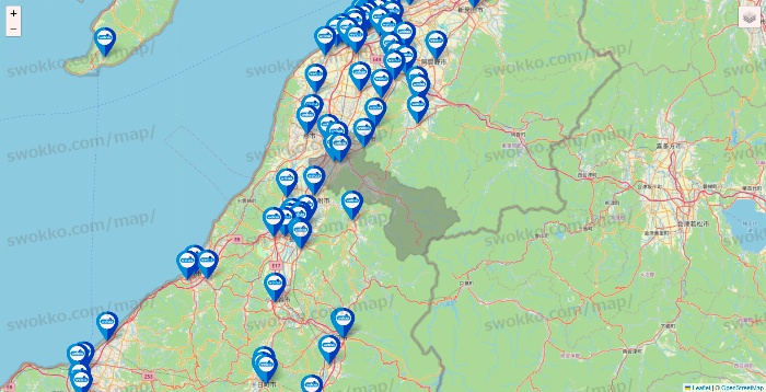新潟県のウエルシア系の店舗地図
