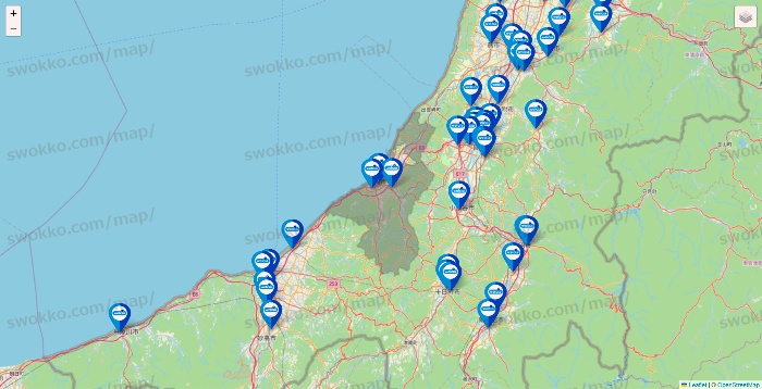 新潟県のウエルシア系の店舗地図