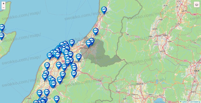 新潟県のウエルシア系の店舗地図