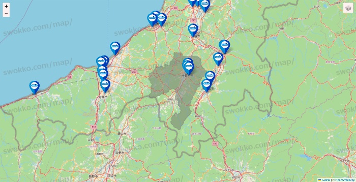 新潟県のウエルシア系の店舗地図