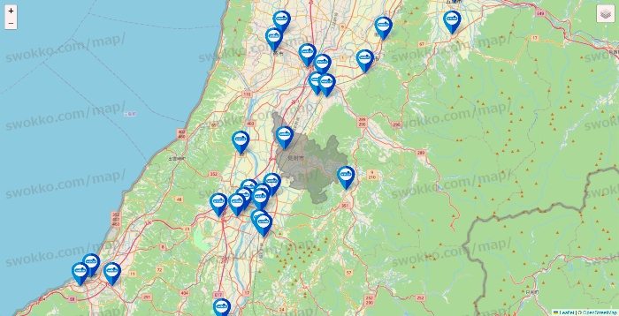 新潟県のウエルシア系の店舗地図