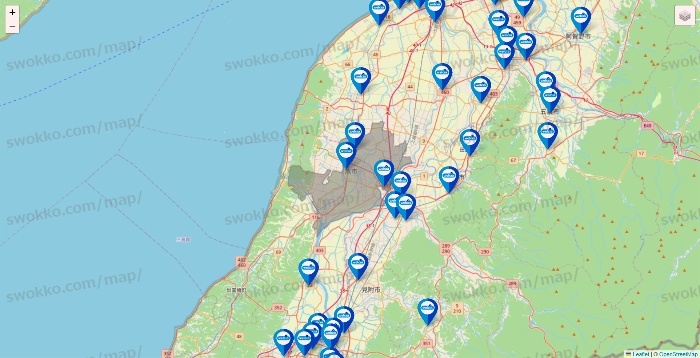 新潟県のウエルシア系の店舗地図