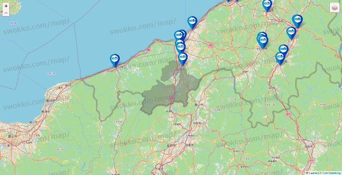新潟県のウエルシア系の店舗地図