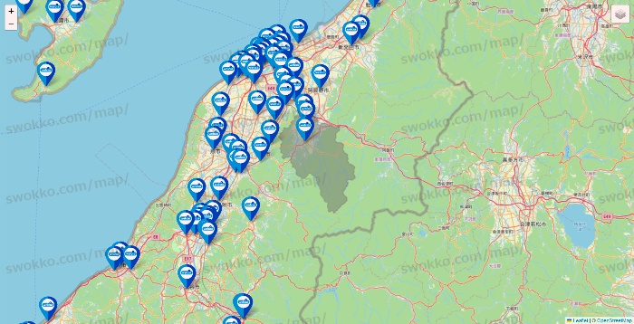 新潟県のウエルシア系の店舗地図