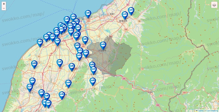 新潟県のウエルシア系の店舗地図
