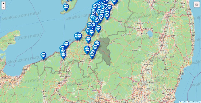 新潟県のウエルシア系の店舗地図