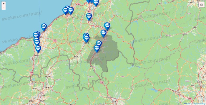 新潟県のウエルシア系の店舗地図