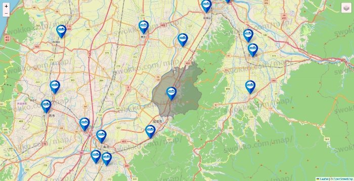 新潟県のウエルシア系の店舗地図
