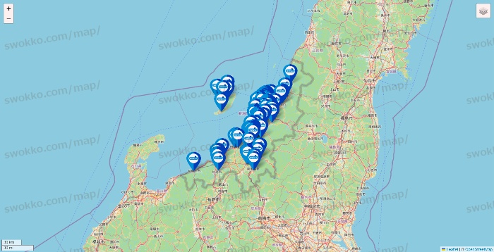 新潟県のウエルシア系の店舗地図