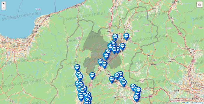 長野県のウエルシア系の店舗地図