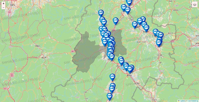 長野県のウエルシア系の店舗地図