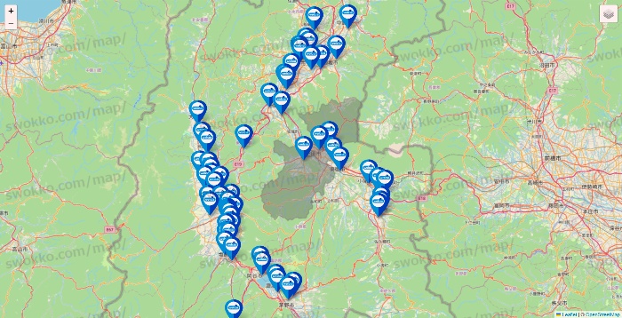 長野県のウエルシア系の店舗地図