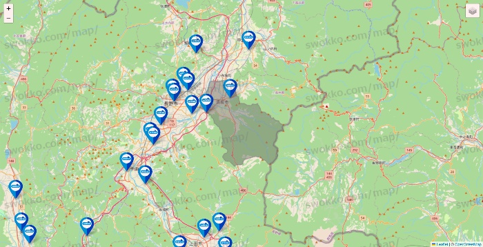長野県のウエルシア系の店舗地図