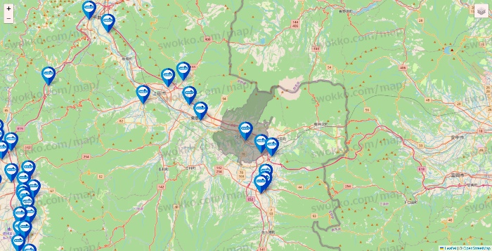 長野県のウエルシア系の店舗地図