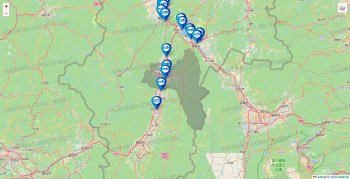 長野県のウエルシア系の店舗地図