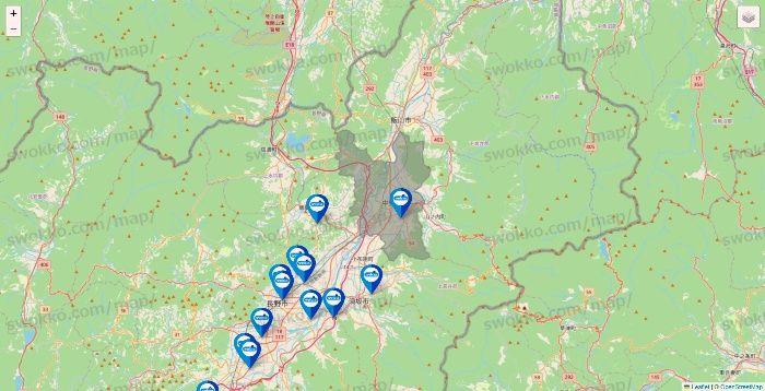 長野県のウエルシア系の店舗地図