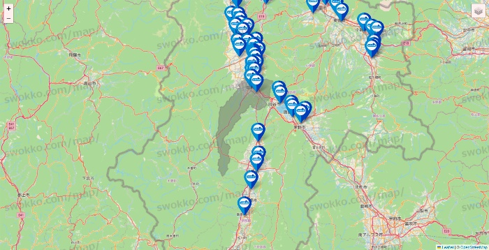 長野県のウエルシア系の店舗地図