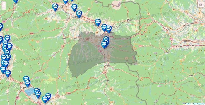 長野県のウエルシア系の店舗地図