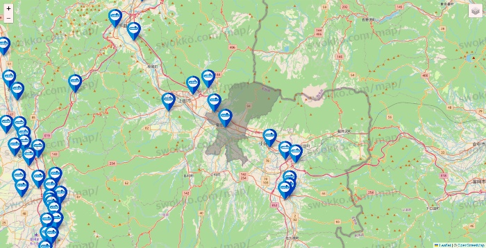 長野県のウエルシア系の店舗地図