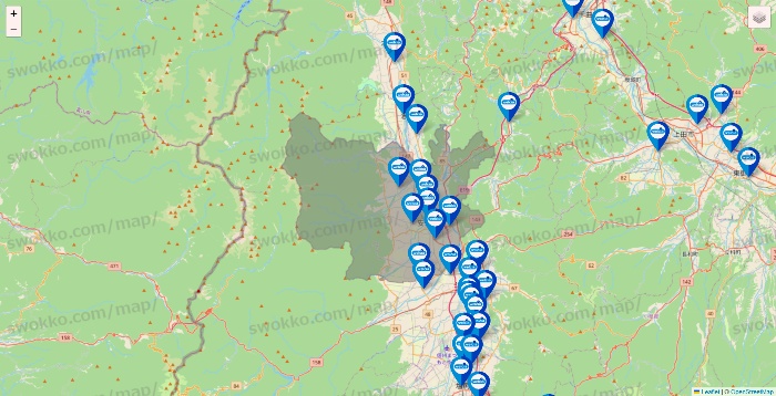 長野県のウエルシア系の店舗地図