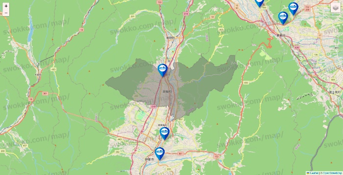 長野県のウエルシア系の店舗地図