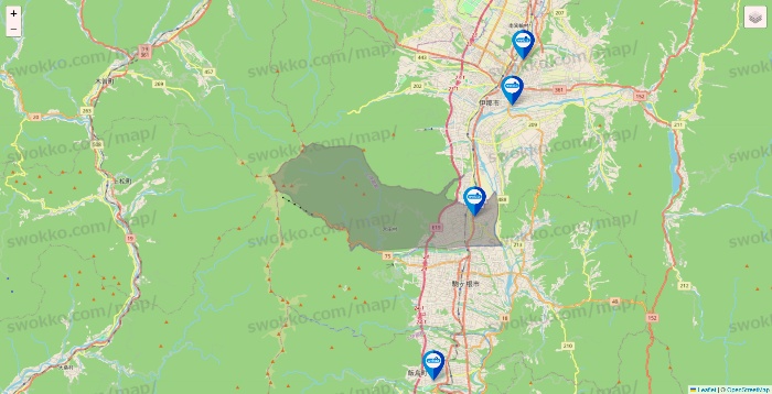 長野県のウエルシア系の店舗地図