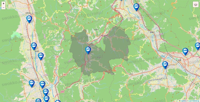 長野県のウエルシア系の店舗地図