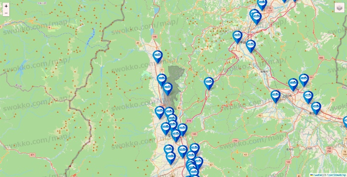 長野県のウエルシア系の店舗地図