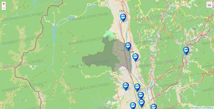 長野県のウエルシア系の店舗地図