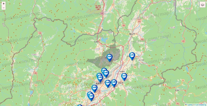 長野県のウエルシア系の店舗地図