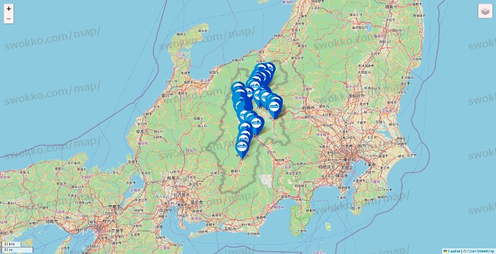 長野県のウエルシア系の店舗地図