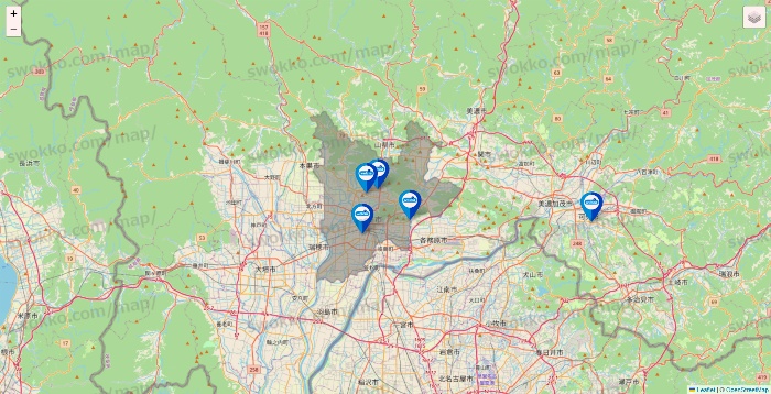 岐阜県のウエルシア系の店舗地図