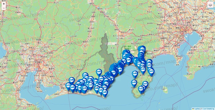 静岡県のウエルシア系の店舗地図
