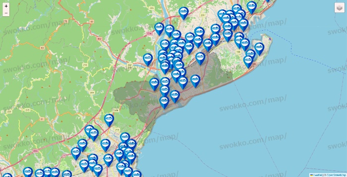 静岡県のウエルシア系の店舗地図
